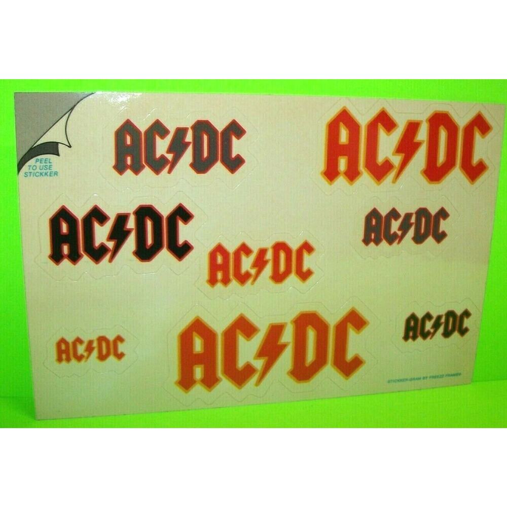 AC/DC Vintage Original Full Decal Set 1984 On Postcard Stickker Gram Official